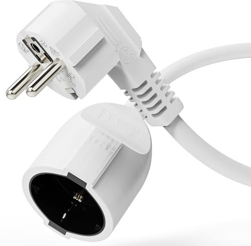 Sonero® Euro-Cavo di alimentazione, cavo di alimentazione per elettrodomestici, spina di terra a presa IEC C13, cavo di alimentazione, 1,00m, bianco