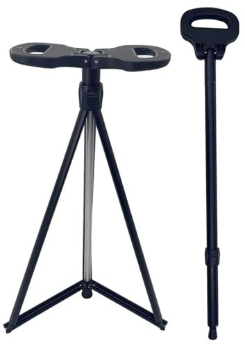 FUELIX Canne De Marche Tabouret De Canne Pliable Multifonctionnel, Canne Siege Pliante Légère Canne Chaise Légère pour Personnes Âgées, Bâton De Marche De Randonnée, Porteur 150Kg/330Lbs