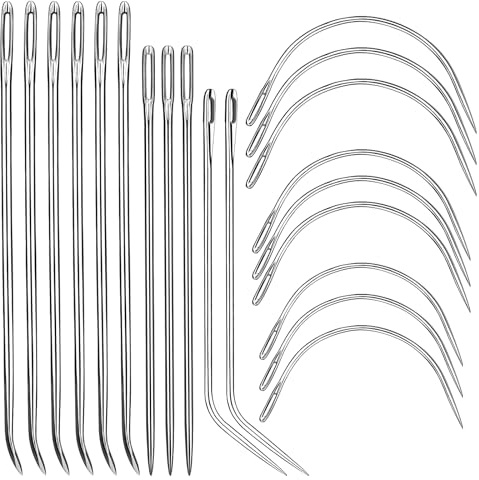 Tundi Nähnadeln, 20 Stück Ledernadeln Hand, 2 bis 3 Zoll Gebogene Nähnadel