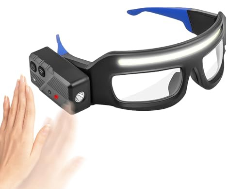 Construction Safety Glasses, Cycling Glasses and Goggles, Anti-Fog Eyewear with TYPE-C Light for Women Men Work Site Motorcycle Dust Sun Night Walking