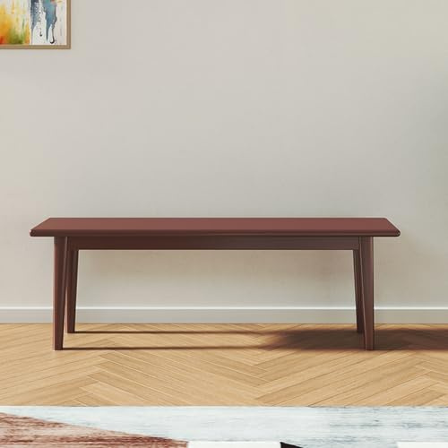Banco de comedor de madera de granja con esquinas redondeadas, banco de nogal de 100 cm que ahorra espacio para cocina, entrada, dormitorio o extremo de la cama, muebles elegantes y funcionales