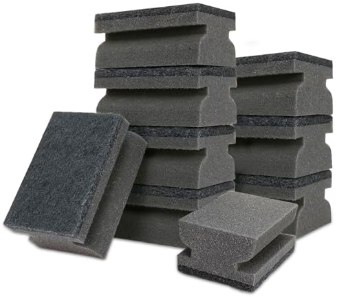 9 Pcs Esponjas Cocina Negras, Estropajo Cocina Antiarañazos Lavables, Esponjas para Limpiar ollas, sartenes y Platos