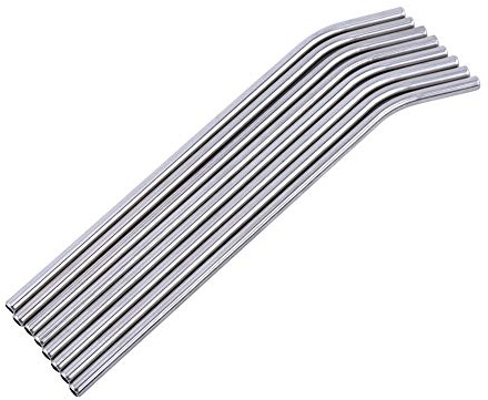 TOPINCN Set di Cannucce Metalliche in Acciaio Inossidabile per Risparmiare Denaro per Bevande, 8 Pezzi con 3 Spazzole per la Pulizia, Design Elegante