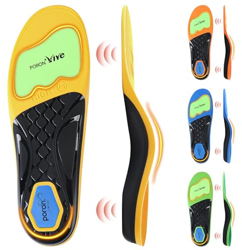 Ailaka Arch Support Insoles Women Men, 35mm for High Arches | PORON® Cushioning for Shock Absorption, TPU Arch Support for Stability, Breathable Fabric Keeps Feet Dry, Trim-To-Fit