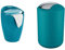 WENKO Hocker Candy Petrol, mit Wäschesack - Wohnhocker, Badhocker, 36 x 50.5 x 36 cm, Petrol & Schwingdeckeleimer Brasil Petrol L - Kosmetikeimer, 6.5 l, 19.5 x 31 x 19.5 cm
