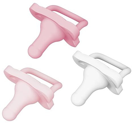 Dr. Brown's HappyPaci 100% Silicone Baby Pacifier, Contoured One-Piece Design, Light Pink/Pink/White, 0-6m, BPA-Free, 3-Pack