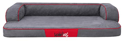 Hundebett für kleine, mittelgroße und Grosse Hunde - orthopädische Hundesofa mit Memory Foam - Ergonomisches Hundekissen - Hundeliegen - Bezug abnehmbar und abwaschbar - Größe: L - Grau