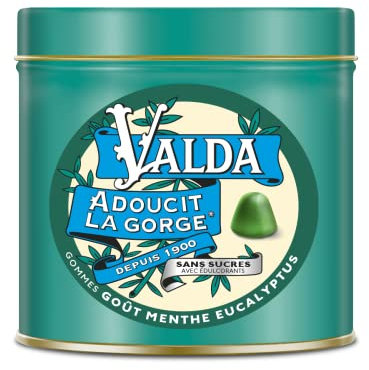 Valda Gommes Sans Sucres - Goût Menthe Eucalyptus - Adoucit La Gorge * - 140 G