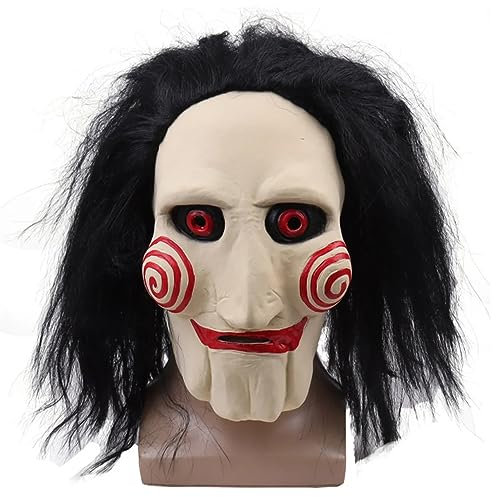 SC Products Halloween Saw Jigsaw Mask for Adults & Kids | Halloween 2023 Horror Cosplay Costume | The Saw X Billy Puppet Mask | Horror Halloween Costume