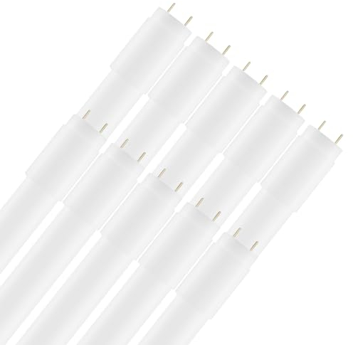 Calugy 10er Pack LED Tube T8 60cm 10W/840 4000K neutralweiß G13 - LED-Röhre inkl. LED Starter - 1200 lm - 270° Ausstrahlungswinkel - nicht dimmbar - KVG Röhre - Ersatz für 18W Leuchtstoffröhre