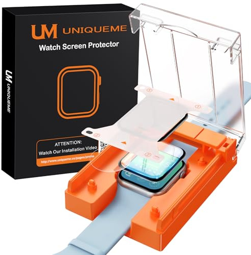 UniqueMe für 2 Stück Apple Watch 9/8/7 41mm Full Screen 7H Folie - [Sicherer Halt] Langlebigste & 3D Vollabdeckung - Blasenfrei, Kratzschutz und Klarheit für Ihre Apple Watch 41mm Schutzfolie