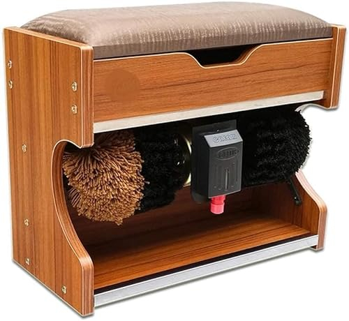 ASEENXPS Macchina lucidascarpe Lucidascarpe for uso domestico Spazzola Motore ad alta potenza Elettrico portatile con scatola di immagazzinaggio e cuscino morbido Macchina for la pulizia multiuso(Colo