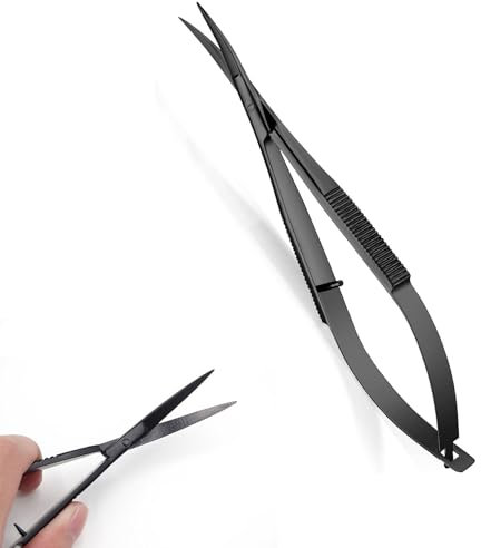 Stickschere, Nagelhautschere, Fadenschere Pinzettenschere Schere mit feiner Spitze Stoffschere für Fliegenfischen für Augenbrauen, Wimpern, Decoupage- und Papierarbeiten 11,5 cm