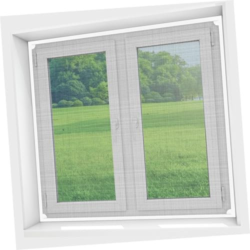 OSALADI Magnetisches Fliegenschutzgitter Für Fenster Abnehmbar Und Installieren Mit Feinem Netz Und Flexiblem Rahmen Für Verschiedene Fenstergrößen Mit Grauem Netz
