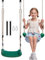 Fionrziy Schaukel,Höhenverstellbare Kinderschaukel Outdoor,Schaukelsitz mit 2er Hängematte Gurte und 2er Karabinern,bis 100 kg belastbar,Garten Schaukel für Kinder ab 3 Jahren(Grün)