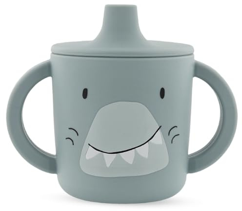 Trixie - Taza de aprendizaje de silicona para bebé, señor Tiburón