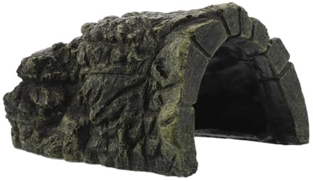 VERDANVERSE Plataforma para Tortugas Acuáticas y Reptiles Escondite en Cueva de Resina Resistente, Gran Tamaño, Decoración para Acuario y Hábitat de Anfibios, Adecuado para Terrarios y Tortugas