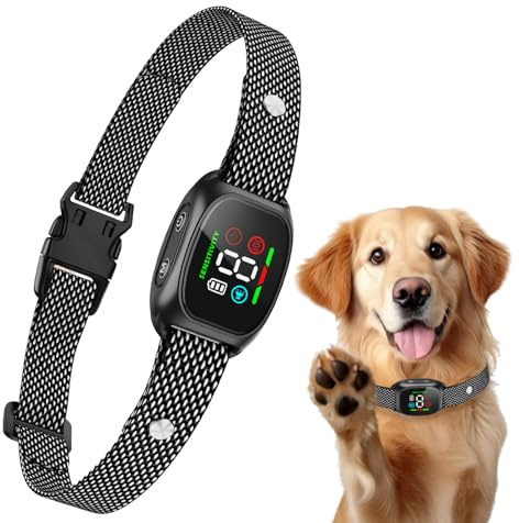 Dog Barking Collars, Anti Bark Collars for Dogs with 8 Sensitivities, IP67 Waterproof Rechargeable Bark Collar with 4 Modes Beep & Vibration, Dog Collar to Stop Barking for Small Medium Large Dogs