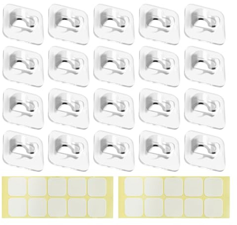 Mini Pinces Lumineuses - 20 Pièces Organisateur De Clips Métalliques Auto-adhésifs Pour L'intérieur Et L'extérieur | Crochets De Câble Collants, Pour La Gestion Des Câbles, Idéaux Po-ur Les Décoration