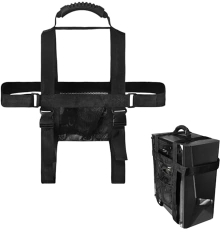 CPU-fäste PC Tower Bärrem Justerbar Desktop PC-väska Bältehållare Resebärsele med handtag och fickor Maskinställ