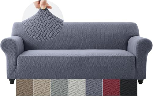 Moonlight Bedding Navy Sofa Cover 3 Seater Jacquard Spandex Non Slip Sofa Cover for Dogs Pets Cats High Stretch Living Room Furniture Sofa Protector