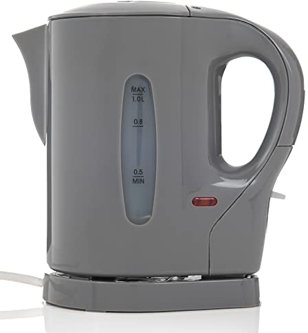 FiNeWaY 1L Electric Kettle Caravan Travel Hot Water Jug - Overheat Thermostat -900w - [Energy Class A] [Energy Class A]