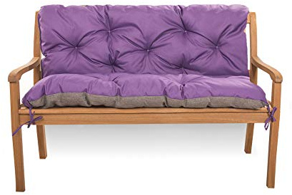 Sittdyna för hollywoodgunga – sittbänk med ryggstöd – trädgårdsgungkudde – Bänkkudde utomhus (180 x 60 x 50, lila)
