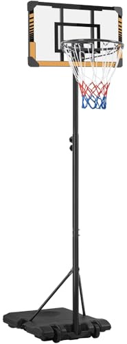 Yaheetech Canestro Basket Esterno Interno Camera Portatile con Colonna Tabellone Canestro Altezza Regolabile 216 246 cm