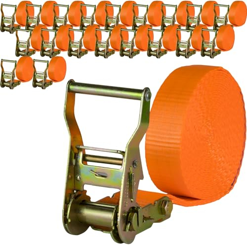 Spanngurt 2t 4m 1000kg 2000 kg daN Zurrgurte einteilig LKW Anhänger 2 to 4 Meter (20 Stück)