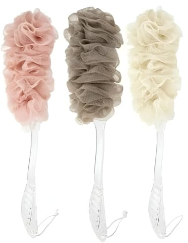 Long Handle Bath Brush Soft Mesh Sponge Back Scrubber for Bath and Shower