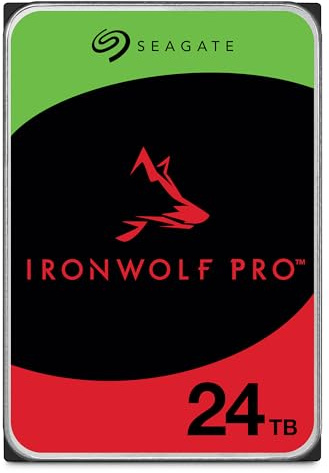 Seagate IronWolf Pro 24 TB, NAS Internal Hard Drive, 3.5 Inch, 7200 U/Min, CMR, 256 MB Cache, SATA 6 GB/S, incl. 3 Years Rescue Service, Modellno.: ST24000NT002