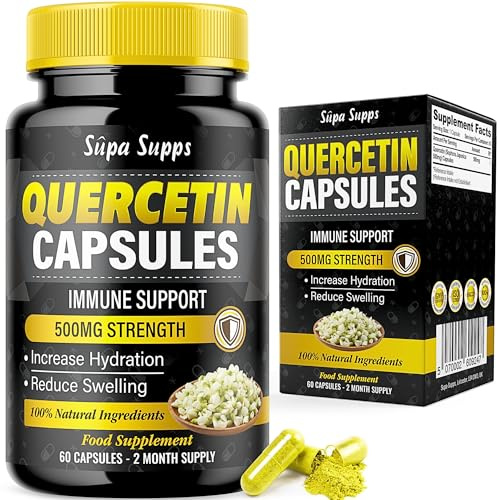 Pure Bio Quercetin 500mg - High Strength Quercetin Capsules - Antioxidant & Flavonoid Quercitin Supplement - Natural Support for Cellular Protection & Vitality - 60 Vegan Capsules