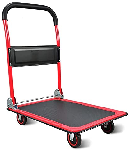 Folding Cart With Wheels, Push Cart Hand Trucks Utility Carts Service Carts Platform Trucks, Material Transport Equipment, Maximum Load: 300Kg/660Lb