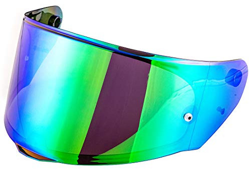 Visiera Casco,Protezione per Il Vento del Motociclo,Casco Parabrezza Moto Visiera a Lente Integrale per FF328/FF353 FF800,Accessori per Caschi da Moto (Verde cromo)