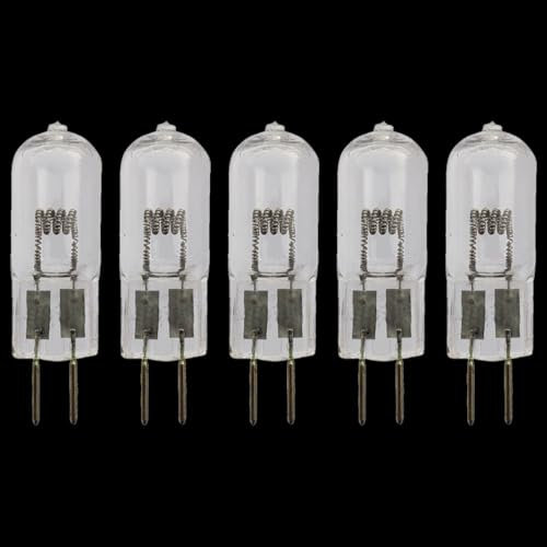 UGEFKMQ 5 Stück Steckbirnen G6.35 75W 12V Halogen Leuchtmittel GY6.35 Bi-pin Halogen Kapselbirne Glühbirne GY6.35 20W Warmweiß 100W