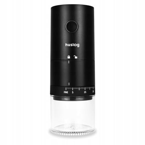 Huslog Molinillo de Café Eléctrico sin Cable, 38 Ajustes de Molienda, 25g, Recargable por USB, Acero Inoxidable, Portátil y Silencioso, para Espresso, French Press y Especias, Negro