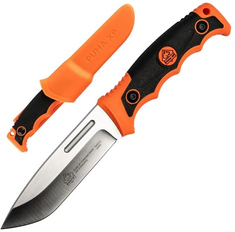 PUMA XP - Forever Knife orange - Feststehendes Gürtelmesser - Klingenlänge: 122mm/ Klingenstärke: 4,7mm/ Gewicht: 220g - Gefertigt aus 440'er Stahl (55-57 HRC) - Für Outdoor, Survival, Jagd & Camping