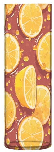 Jarrón de plástico color borgoña limón para flores, 11.8 x 3.9 pulgadas, decoración del hogar, jarrones modernos para sala de estar, entrada, cocina, decoración de estantería