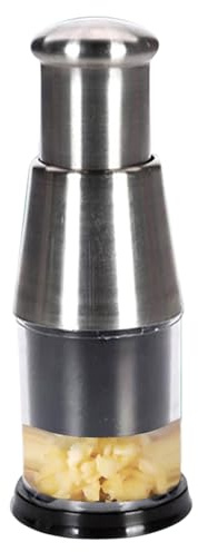 Zahoken Picadora De Ajo Prensada A Mano, Prensa De Ajos Multifuncional De Acero Inoxidable, Mini Rebanadora Manual Picadora De Cebolla Y Ensalada, Para Verduras, Cebollas, Ajos, Nueces, Ensaladas