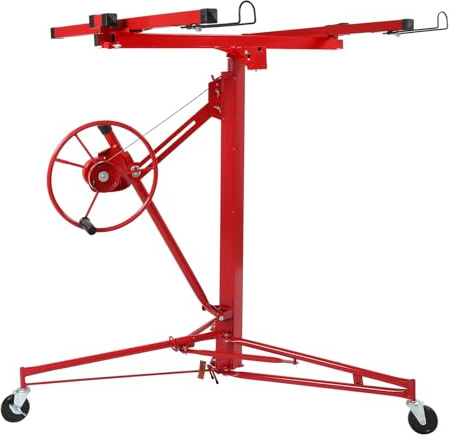 XXL Plattenheber,Plattenheber Klappbar für Trockenbau und Rigipsplatten, Plattenlift bis 68 kg Höhe 140-350 cm 3 Räder mit Feststellbremse,Rigips Werkzeug für Innenausbau