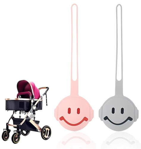 EJRUP 2 Pièces Boîte de Rangement de Sucette avec Cordon Rose Gris Deux Couleurs Boîte de Sucette Bébé Portable,Boite A Tetine Bebe,Boite A Tetine,Boite Tetine Bebe