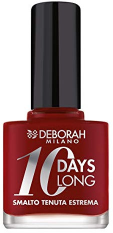 DEBORAH Esmalte de uñas de 0 días largo N.6, duración hasta 0 días sin retoque ni lámpara UV, para uñas nutridas y brillantes, rojo oscuro
