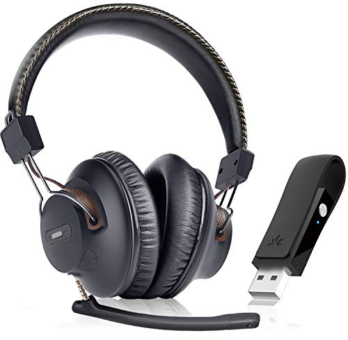 Avantree DG59M - Casque Bluetooth à Micro pour PS5 et PS4, Casque sans Fil avec Adaptateur USB pour PC, Ordinateur Portable et Bureau, Jeux et Travail à Domicile, Audio dans Le Jeu, 40 h d’autonomie