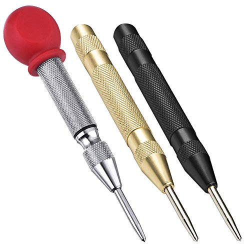 Pointeau Set Centre automatique Spring Loaded punch Spring Loaded avec poignée Chromé antidérapants 3PCS réglables