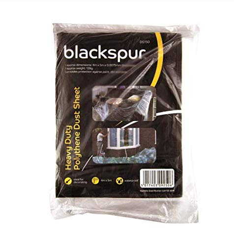 HomeZone 4M X 5M Polythene Dust Sheet Large Decorating Dust Sheet Heavy Duty Waterproof Furniture Cover Decorators Accessory Paint Protection