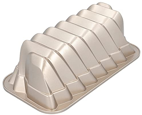 RBV Birkmann, 887053, Backform Kastenform, Novella, Aluguss, Antihaft, 25 cm, gold