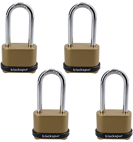 4 Digit Long Hardened Shackle Combination Padlock Security Lock Secure 4pk
