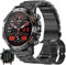 Smartwatch Herren mit Telefonfunktion,1,39”Touchscreen 5ATM Wasserdicht Sportuhr mit Blutdruckmessung, SpO2, 100+ Sportmodi, Outdoor Fitness Tracker Militär Uhr kompatibel mit iOS Android (Schwarz)