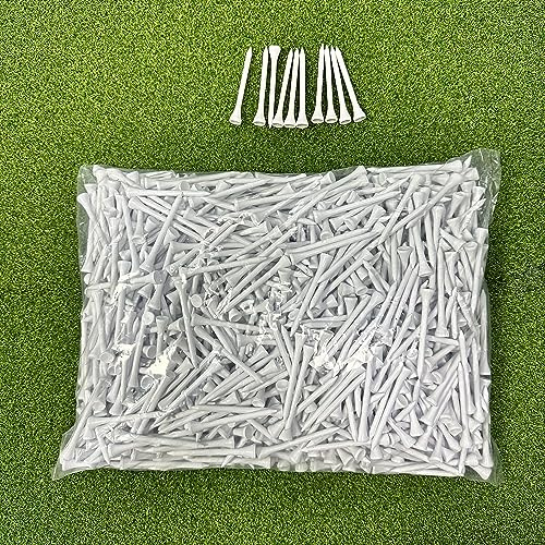 HH-GOLF Tees da golf in legno bianco, 70 mm, 6 mm, 1000 pezzi