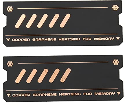 Cuifati 2 Uds DDR5/DDR4 Ram Disipador de Calor de Refrigeración Grafeno Conducción Rápida Estable Disipador de Calor de Cobre Duradero para Memoria de Ordenador Portátil DDR4 DDR5